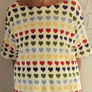 Handmade Rainbow Heart Print Comfy Night Shirt